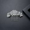 Women's Bridal Flower Hair Comb With Zircon Accents Electroplated Copper Jewelry Hair Accessory Wholesale