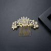 Women's Bridal Flower Hair Comb With Zircon Accents Electroplated Copper Jewelry Hair Accessory Wholesale
