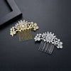 Women's Bridal Flower Hair Comb With Zircon Accents Electroplated Copper Jewelry Hair Accessory Wholesale