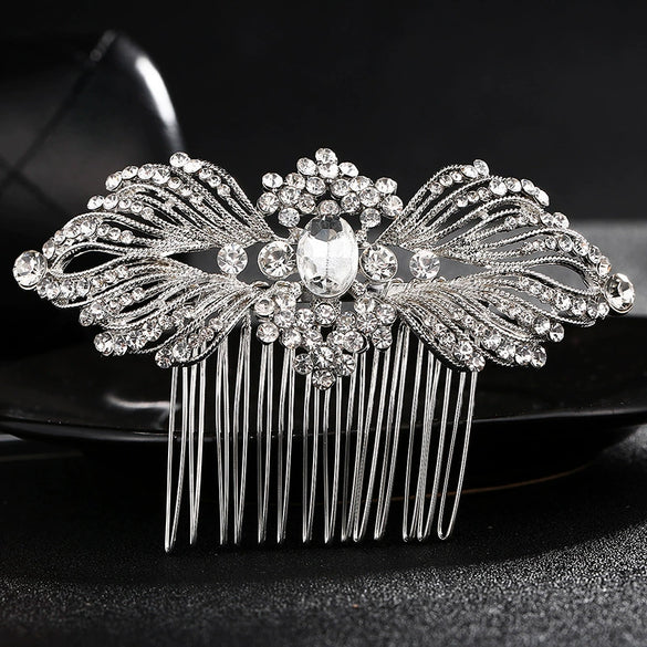 Women's Bridal Hair Comb Alloy Rhinestone Handmade Wedding Hair Accessory European And Korean Style