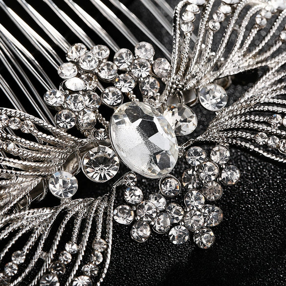 Women's Bridal Hair Comb Alloy Rhinestone Handmade Wedding Hair Accessory European And Korean Style