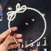 Women's Bridal Pearl Headband With Handknitted Knotted Design And Elegant Bow Crown Detail