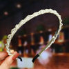 Women's Bridal Pearl Headband With Handknitted Knotted Design And Elegant Bow Crown Detail