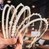 Women's Bridal Pearl Headband With Handknitted Knotted Design And Elegant Bow Crown Detail