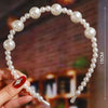 Women's Bridal Pearl Headband With Handknitted Knotted Design And Elegant Bow Crown Detail