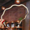 Women's Bridal Pearl Headband With Handknitted Knotted Design And Elegant Bow Crown Detail