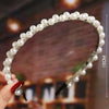 Women's Bridal Pearl Headband With Handknitted Knotted Design And Elegant Bow Crown Detail