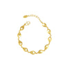 Women's Bridal Wedding Leaf Bracelet With Geometric Alloy Design And Sandy Gold Electroplated Finish