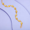 Women's Bridal Wedding Leaf Bracelet With Geometric Alloy Design And Sandy Gold Electroplated Finish