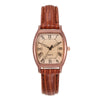 Women's Bucket Shaped Quartz Watch Alloy Case Imitation Leather Strap Stainless Steel Clasp Oval Dial Ordinary Glass Mirror