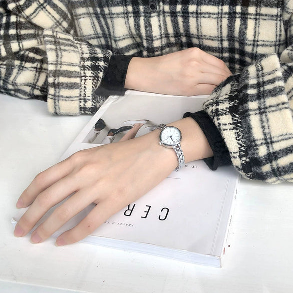Women's Business Style Watch Alloy Case Stainless Steel Bracelet Round Dial