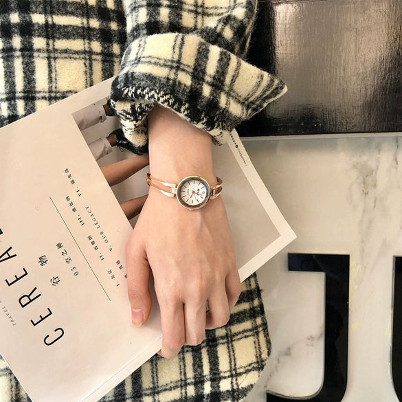 Women's Business Style Watch Alloy Case Stainless Steel Bracelet Round Dial