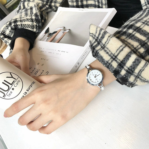 Women's Business Style Watch Alloy Case Stainless Steel Bracelet Round Dial