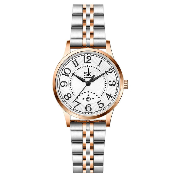 Women's Business Watch Alloy Case Stainless Steel Strap Round Dial