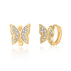 Women's Butterfly Bow Clip On Earrings In Electroplated Gold Color Environmental Copper With Zircon Accent Natural Style Jewelry