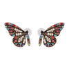 Womens Butterfly Rhinestone Alloy Earrings Nhjj126423
