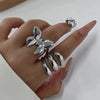 Women's Butterfly Geometric Stainless Steel Ring Electroplated Light Luxury Hand Jewelry