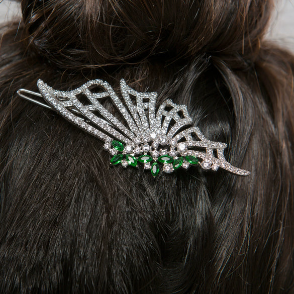 Women's Butterfly Hairpin With Microinlaid Zircon Electroplated Geometric Side Clip For Bridal And Fashion Hair Styling