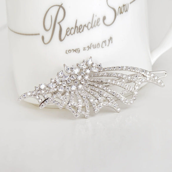 Women's Butterfly Hairpin With Microinlaid Zircon Electroplated Geometric Side Clip For Bridal And Fashion Hair Styling