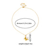 Women's Butterfly Pearl Necklace Titanium Steel Copper O Word Chain Insect Shape Retro Style Enamel Drop Glaze Electroplating