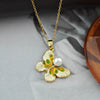 Women's Butterfly Pearl Necklace Titanium Steel Copper O Word Chain Insect Shape Retro Style Enamel Drop Glaze Electroplating