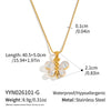 Women's Butterfly Pendant Necklace With Zircon Stainless Steel Chain Pvd Gold Plating And Lobster Clasp