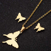 Women's Butterfly Stainless Steel Jewelry Set With Matching Earrings And Necklace Electroplated Accessories Wholesale