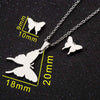 Women's Butterfly Stainless Steel Jewelry Set With Matching Earrings And Necklace Electroplated Accessories Wholesale