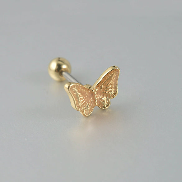 Women's Butterfly Stud Earrings Plastic Resin Dripping Oil Animal Style