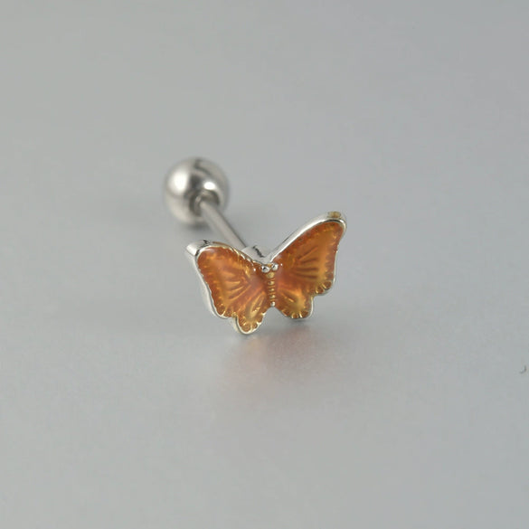 Women's Butterfly Stud Earrings Plastic Resin Dripping Oil Animal Style