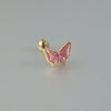 Women's Butterfly Stud Earrings Plastic Resin Dripping Oil Animal Style