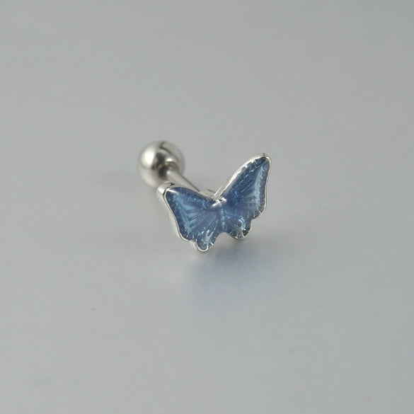 Women's Butterfly Stud Earrings Plastic Resin Dripping Oil Animal Style