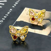 Women's Butterfly Stud Earrings With Copper Zircon Design And Silver Posts Simple Modern Animalinspired Fashion Jewelry