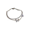 Women's Butterfly Zircon Double Layer Plastic Bracelet Simple Animal Patterned Light Luxury Fashion Jewelry