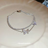 Women's Butterfly Zircon Double Layer Plastic Bracelet Simple Animal Patterned Light Luxury Fashion Jewelry