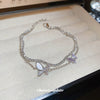 Women's Butterfly Zircon Double Layer Plastic Bracelet Simple Animal Patterned Light Luxury Fashion Jewelry