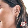 Women's C Shaped Hoop Earrings With Silver Needle And Copper Micro Pave Colorful Zircon Geometric Simple Stylish Large Circle Earrings