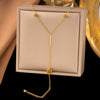 Women's Camellia Flower Necklace In Gold Plated Titanium Steel With O Chain Non Fading Floral Pendant Jewelry