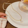 Women's Camellia Imitation Pearl Alloy Clavicle Chain Necklace With Electroplating