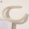 Women's Candy Color Plaid Cloth Headband With Teddy Curly Lamb Hair Texture Handwoven Hair Accessory