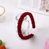 Women's Candy Color Plaid Cloth Headband With Teddy Curly Lamb Hair Texture Handwoven Hair Accessory