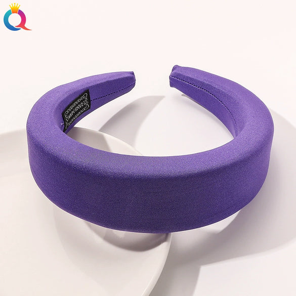 Women's Candy Color Plaid Twist Padded Headband Handwoven Cloth Fashion Hair Accessory