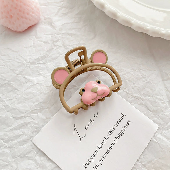 Women's Cartoon Animal Style Metal Handmade Hollow Grab Clip Hair Accessories