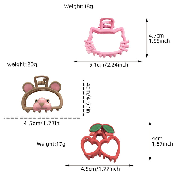 Women's Cartoon Animal Style Metal Handmade Hollow Grab Clip Hair Accessories