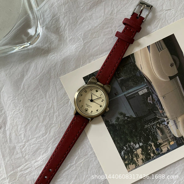 Women's Cartoon Cat Ears Alloy Watch