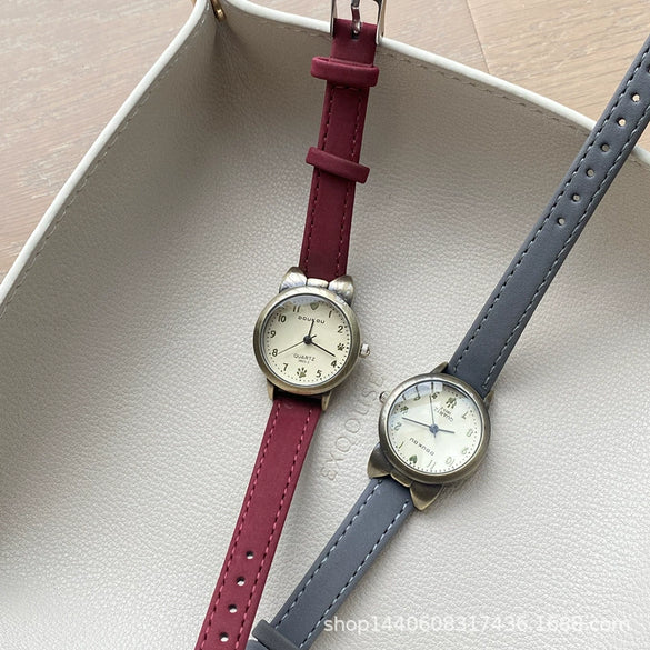 Women's Cartoon Cat Ears Alloy Watch