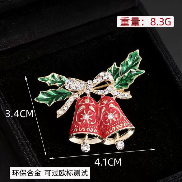 Women's Cartoon Flower Brooch Alloy Diamondencrusted Pin With Cute Holiday Hat Design Simple Fashion Clothing Accessory