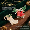 Women's Cartoon Flower Brooch Alloy Diamondencrusted Pin With Cute Holiday Hat Design Simple Fashion Clothing Accessory