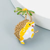 Women’s Cartoon Hedgehog Brooch Alloy Clothing Pin With Dripping Oil Finish Personality Decorative Fashion Accessory