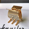 Women's Cartoon Rhinestone Hair Claw Clip Diamondaccented Alloy Grip Hair Accessory For Ponytails And Updos